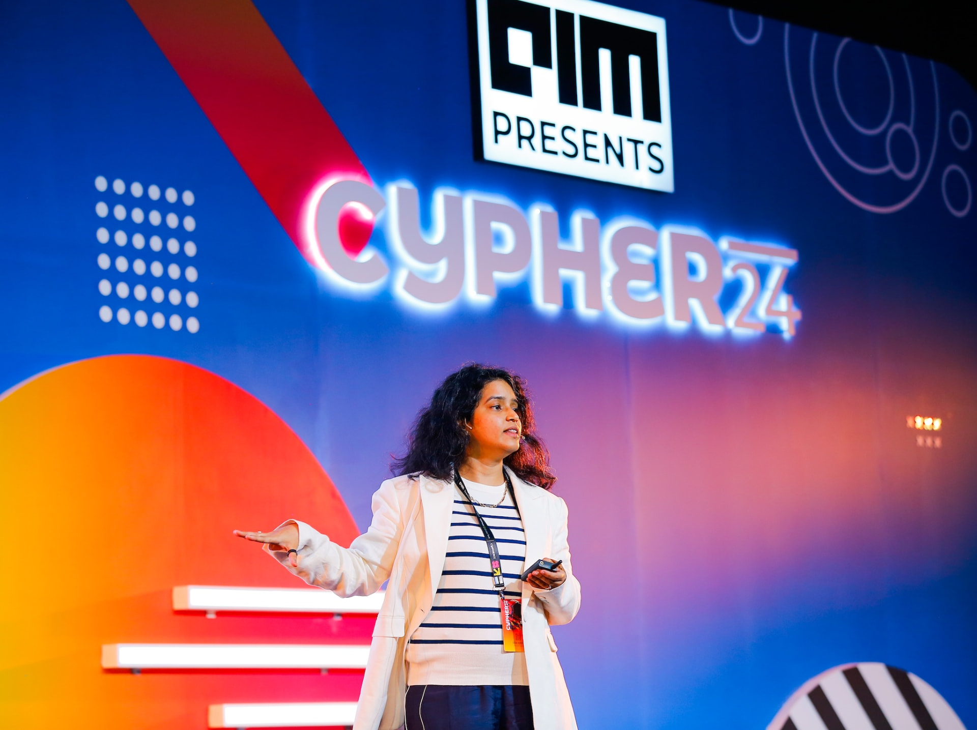 Speaker on stage at Cypher in Bengaluru